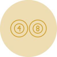 Billiard Ball Line Yellow Circle Icon vector