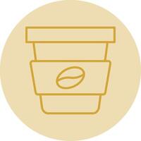 Takeaway Line Yellow Circle Icon vector