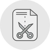 Cutting Line Filled Light Icon vector