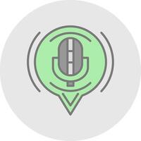 Microphone Line Filled Light Icon vector