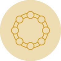 Tambourine Line Yellow Circle Icon vector