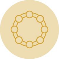 Tambourine Line Yellow Circle Icon vector