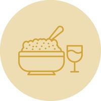 Iftar Line Yellow Circle Icon vector