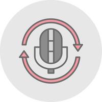 Replay Line Filled Light Icon vector