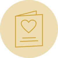 Greeting Card Line Yellow Circle Icon vector