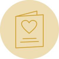 Greeting Card Line Yellow Circle Icon vector