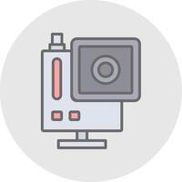 gopro línea lleno ligero icono vector