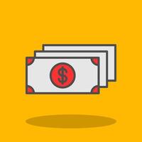 Dollar Filled Shadow Icon vector