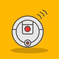 Robot Vacuum Cleaner Filled Shadow Icon vector