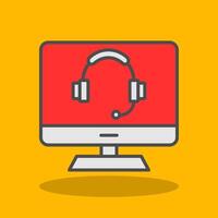 Computer Filled Shadow Icon vector