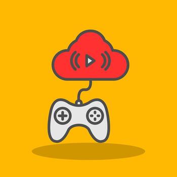 Cloud Filled Shadow Icon vector