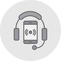 Listening Line Filled Light Icon vector