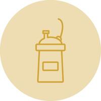 Protein Shake Line Yellow Circle Icon vector