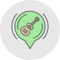 Guitar Line Filled Light Icon vector