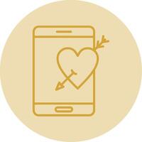 Cupid Line Yellow Circle Icon vector