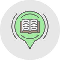 Book Line Filled Light Icon vector
