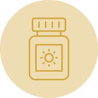 Sun Block Line Yellow Circle Icon vector