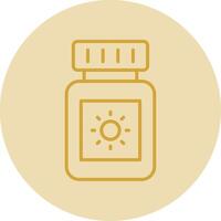 Sun Block Line Yellow Circle Icon vector