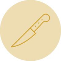 cuchillo línea amarillo circulo icono vector