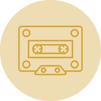 Cassette Line Yellow Circle Icon vector