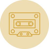 Cassette Line Yellow Circle Icon vector