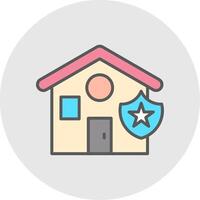 House Line Filled Light Icon vector