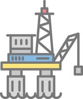 Offshore Platform Line Filled Light Icon vector