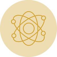 Atomic Line Yellow Circle Icon vector