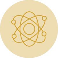 Atomic Line Yellow Circle Icon vector