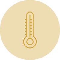 Thermometer Line Yellow Circle Icon vector