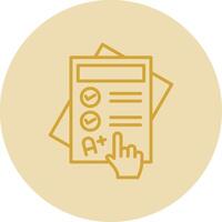 Exam Line Yellow Circle Icon vector