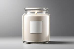 Elegant Scented Soy Wax Candle Jar with Space for Branding photo