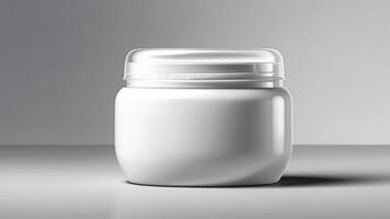 Minimalist Matte White Skincare Jar with Sleek Design photo