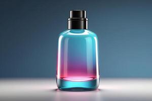 Luxurious Gradient Glass Cosmetic Bottle Mockup - Elegance Meets Modern Skincare Packaging photo