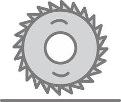 circular Sierra línea lleno ligero icono vector