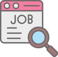 Job Search Line Filled Light Icon vector