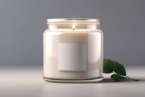 Elegant Scented Soy Wax Candle Jar with Space for Branding photo