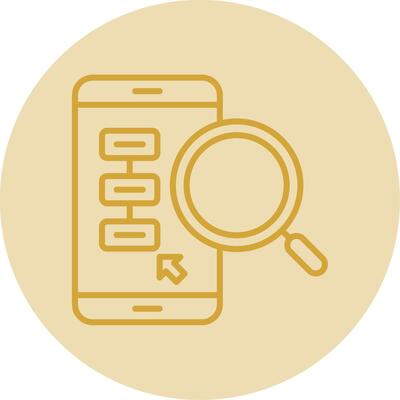 Mobile Phones Line Yellow Circle Icon