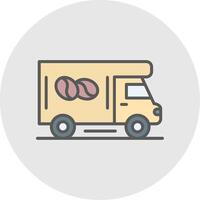 Coffee Truck Line Filled Light Icon vector