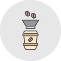 Coffee Filter Line Filled Light Icon vector