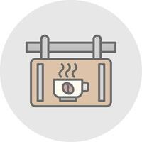 café señalización línea lleno ligero icono vector