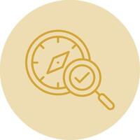 Compass Line Yellow Circle Icon vector