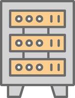 Server Rack Line Filled Light Icon vector