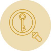 Key Line Yellow Circle Icon vector