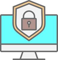 System Protection Line Filled Light Icon vector