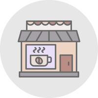 Cafe Line Filled Light Icon vector