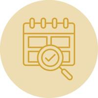 Calendar Line Yellow Circle Icon vector