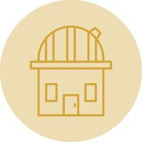 Observatory Line Yellow Circle Icon vector