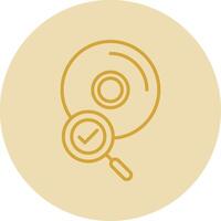 Cds Line Yellow Circle Icon vector