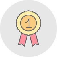 Badge Line Filled Light Icon vector